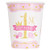 9oz Pink and Gold Girls 1st Birthday Party Cups, 8ct