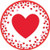 Amscan Valentine Confetti Hearts Round Plates, 9", 8 Ct.