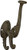 Abbott Collection Cast Iron Triple Prong Wall Hook, Dark Brown (Large)