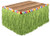 Artificial Grass Flowered Table Skirting  green  Party Accessory   1 count   1 Pkg