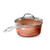 Gotham Steel Nonstick Hammered Copper Collection  2.5 Quart Sauce Pan with Lid, Premium Cookware, Aluminum Composition with Induction Plate for Even H