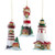 Kurt Adler Nautical Holiday Lighthouse Tin Ornament, Set of 3