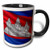 3dRose Flag Of Cambodia Waving In The Wind Two Tone Mug, 11 oz, Black