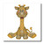 3dRose ht_222599_2 Cute Brown and Orange Baby Giraffe Sitting-Iron On Heat Transfer, 6 by 6", for White Material