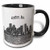 3dRose Boston Downtown Skyline Line Art-Two Tone Black Mug, 11 oz, Multicolored