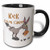 3dRose Kick Colon Cancer In The Ass Awareness Ribbon Cause Design Two Tone Mug, 11 oz, Black/White
