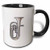 3dRose Euphonium Brass Instrument Music Realistic Two Tone Mug, 11 oz, Black
