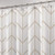 mDesign Decorative Herringbone Print - Easy Care Fabric Shower Curtain with Reinforced Buttonholes, for Bathroom Showers, Stalls, and Bathtubs, Machin