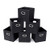 MustQ Fabric Storage Cubes Bins Baskets Containers with Dual Handles, Foldable, Set of 6 (Black)