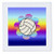 3dRose qs_12405_3 Volleyball Flower on Rainbow Quilt Square, 8 by 8-Inch