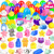 ORWINE 36Pcs Easter Eggs + 36Pcs Mochi Squishy Toy Easter Basket Stuffers Easter Egg Fillers Mini Squishies Party Favors for Kids Animal Squishy Easte