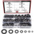 DYWISHKEY 820Pcs 7 Sizes Black Zinc Plated Steel Flat Washers Assortment Kit (M3 M4 M5 M6 M8 M10 M12)