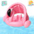 Brave Hours Baby Pool Float Flamingo Toddlers Floaties Infant Inflatable Swimming Ring with Sun Canopy for The Age 6-48 Months
