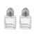 (Set of 2) Mini Salt and Pepper Shakers, 0.5 Oz Glass Cube Body, Restaurant Salt and Pepper Shakers By Tezzorio