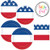 Patriotic American Flag Party Supplies Bundle Pack of Dinner and Snack Plates and Napkins for 16 Guests plus Bundle of Fun Sticker