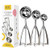 Wonido Ice Cream Scooper with Trigger, Nonstick Cookie Scoops for Baking Set 3, Stainless Steel Cookie Dough Scoop - Melon Baller and Fruit Scoop Set