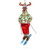 BestPysanky Reindeer Skiing Glass Christmas Ornament