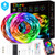 Led Lights for Bedroom 50ft, Waterproof Led Strip Lights with Bluetooth App Control + 44 Keys Remote, Music Sync Color Changing RGB Led Light Strips f