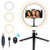 Selfie Ring Light 10" with Tripod Stand & Phone Holder, Bluetooth Remote Shutter for Live Stream/YouTube Video/TikTok/Makeup Shooting with 3 Light Mod