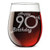 Etched 17oz Stemless Wine Glass - Happy 90th Birthday - 90 Years Old Gifts