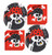 Pirate Party Supplies - Friendly Skull and Bones Black Paper Dessert Plates and Red Beverage Napkins (Serves 16)