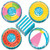 Pool Party Supplies - Inflatable Floaties Paper Dessert Plates and Striped Beverage Napkins (Serves 16)