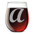 Etched Monogram 17oz Stemless Wine Glass (Letter A)
