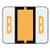 Smead BCCR Bar-Style Color-Coded Alphabetic Label, B, Label Roll, Light Orange, 500 labels per Roll, (67072)