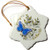 3dRose ORN_150948_1 Blue Butterfly and Gold Accents Snowflake Ornament, Porcelain, 3-Inch