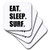 3dRose CST_180446_2 Eat Sleep Surf Fun Surfing Enthusiast Surfer Passion Black Text Soft Coaster (Set of 8)