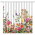 Lileihao Colorful Flower Shower Curtains Spring Watercolor Floral Plant Green Leaf Pattern Print Bathroom Decor Polyester Fabric Home Bath Cloth Hangi