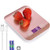Digital Food Scale Rechargeable, 10KG Stainless Steel Kitchen Scale for Food with Back-Lit LCD, High Precision with 0.04oz/1g Division (10KG/1g -Rose