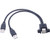 USB Extension Cable - iGreely 1Ft/30cm Panel Mount Dual USB 2.0 Male to Female Extender