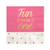 Fun to be One - 1st Birthday Girl with Gold Foil - Cocktail Beverage Napkins (16 Count)