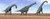 Posterazzi Three Brachiosaurus dinosaurs standing in the desert Poster Print by daylight, (23 x 8)