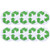 TecUnite 10 Pack Recycle Symbol Sticker Self Adhesive Recycling Symbol Labels Decals for Garbage Can Trash Bins Containers Trashcan, Green