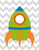 Posterazzi Chevron Rocket III Poster Print by Tamara Robinson, (11 x 14)