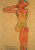 Gertrude Schiele with raised right arm 1910 Poster Print by Egon Schiele (18 x 24)
