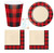 Buffalo Check Plaid Lumberjack Party Plates, Napkins, and Cups for 16 Guests- Bundled by Be Blessed Enterprises