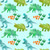 Posterazzi PDXEL1162SMALL Three Dinos Pattern - Blue Photo Print, 18 x 18, Multi