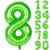 40 Inch Green Large Numbers 0-9 Birthday Party Decorations Helium Foil Mylar Big Number Balloon Digital 8