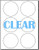 Crystal Clear Labels for Laser Printers - 3-1/3" Round - 6 per Sheet - 10 Sheets / 60 Circular Labels