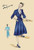 Buyenlarge 0-587-08228-3-P1827 Blue Daytime Dress with Collar and Belt Paper Poster, 18" x 27"