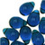 Jablonex Czech Glass Teardrop Beads 9mm Aqua Capri Blue (50)