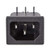uxcell C14 Panel Mount Plug Adapter AC 250V 10A 3 Pins IEC Inlet Module Plug Power Connector Socket Right Angle