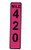 Applicable Pun Hot Pink Mile Marker 420-17 Inches Tall by 4 Inches Wide Black Aluminum Sign