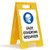 SmartSign Face Covering Required Folding Floor Sign | 25" x 12" Plastic