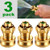 3 Pack Brass Nozzle Power Brass Nozzle Hose Nozzle, Adjustable Twist Sprayer for Garden