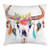 Ambesonne Watercolor Throw Pillow Cushion Cover, Bull Skull with Hanging Flower Feathers Inspired Design, Decorative Square Accent Pillow Case, 26" X