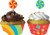 24-Count Decorative Cupcake Wrappers with Coordinating Topper Decorations, Sugar Buzz